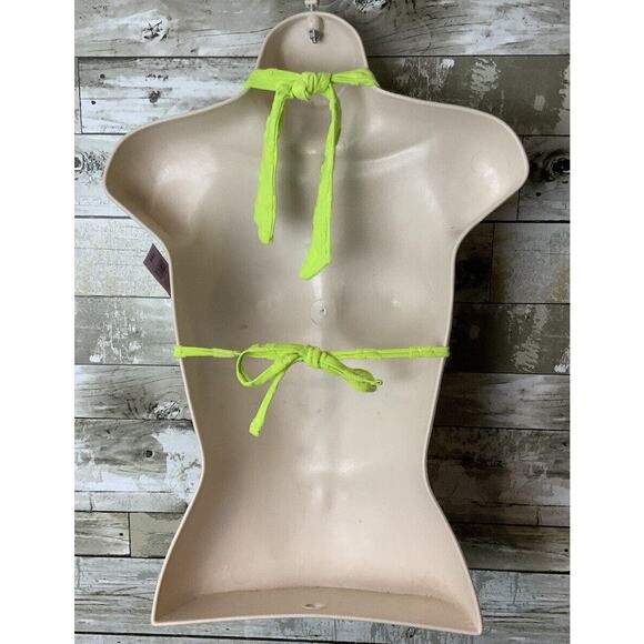 Wild Fable Womens Lime Neon Bikini String Tie Swimsuit Top Size S(4/6) - Picture 2 of 3